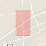 Karta som med röd fyrkant ramar in Östra Ljungby, Klippan, Skåne län