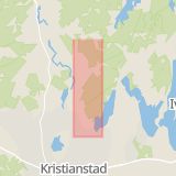 Karta som med röd fyrkant ramar in Fjälkestadsvägen, Kristianstad, Skåne län