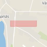 Karta som med röd fyrkant ramar in Långgatan, Höganäs, Skåne län