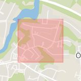 Karta som med röd fyrkant ramar in Kummelvägen, Lyckeby, Karlskrona, Blekinge län