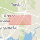 Karta som med röd fyrkant ramar in Lyckebyvägen, Österleden, Vedeby, Karlskrona, Blekinge län