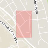 Karta som med röd fyrkant ramar in Persborg, Bräknevägen, Ronneby, Blekinge län