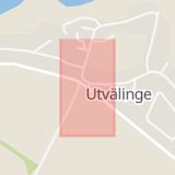 Karta som med röd fyrkant ramar in Utvälinge, Ängelholm, Skåne län