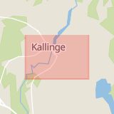 Karta som med röd fyrkant ramar in Kallinge, Ronneby, Blekinge län