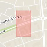 Karta som med röd fyrkant ramar in Kungsgårdsleden, Klippanvägen, Ängelholm, Skåne län