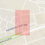 Karta som med röd fyrkant ramar in Emblagatan, Ängelholm, Skåne län