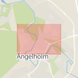 Karta som med röd fyrkant ramar in Rebbelberga, Ängelholm, Skåne län