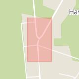 Karta som med röd fyrkant ramar in Hasselstad, Ronneby, Blekinge län