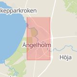 Karta som med röd fyrkant ramar in Kungsgårdsleden, Ängelholm, Skåne län