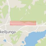 Karta som med röd fyrkant ramar in Industrigatan, Örkelljunga, Skåne län