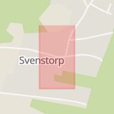 Karta som med röd fyrkant ramar in Hjärnarp, Svenstorp, Ängelholm, Skåne län