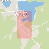 Karta som med röd fyrkant ramar in Vittsjö, Snapphanen, Hässleholmsvägen, Verumsvägen, Hässleholm, Skåne län