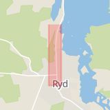 Karta som med röd fyrkant ramar in Norra Hantverkaregatan, Tingsryd, Kronobergs län