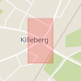 Karta som med röd fyrkant ramar in Killeberg, Osby, Skåne län