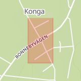 Karta som med röd fyrkant ramar in Konga, Tingsryd, Kronobergs län