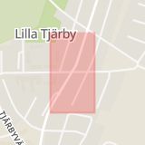 Karta som med röd fyrkant ramar in Laholm, Lilla Tjärby, Hallands län