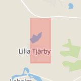 Karta som med röd fyrkant ramar in Fridhemsvägen, Lilla Tjärby, Laholm, Hallands län