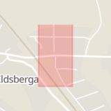 Karta som med röd fyrkant ramar in Eldsberga, Halmstad, Hallands län