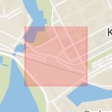 Karta som med röd fyrkant ramar in Stationsgatan, Kalmar, Kalmar län