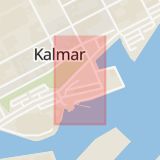 Karta som med röd fyrkant ramar in Skeppsbron, Kalmar, Kalmar län
