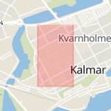 Karta som med röd fyrkant ramar in Kaggensgatan, Kalmar, Kalmar län