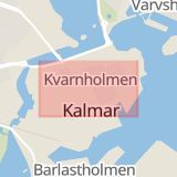 Karta som med röd fyrkant ramar in Storgatan, Kalmar, Kalmar län
