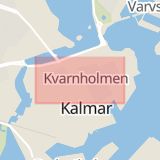 Karta som med röd fyrkant ramar in Norra Långgatan, Kalmar, Kalmar län