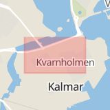 Karta som med röd fyrkant ramar in Fiskaregatan, Kalmar, Kalmar län