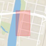 Karta som med röd fyrkant ramar in Laholm, Örtvägen, Halmstad, Strandgatan, Hallands län