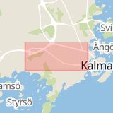 Karta som med röd fyrkant ramar in Södra Vägen, Kalmar, Kalmar län
