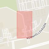 Karta som med röd fyrkant ramar in Halmstad, Vallås, Kungsbacka, Hallands län