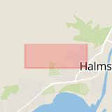 Karta som med röd fyrkant ramar in Karlsrovägen, Halmstad, Kornettvägen, Falkenberg, Hallands län