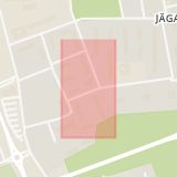 Karta som med röd fyrkant ramar in Funkabo, Adelgatan, Kalmar, Kalmar län