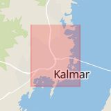 Karta som med röd fyrkant ramar in Halltorp, Halltorpsvägen, Kalmar, Kalmar län