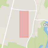 Karta som med röd fyrkant ramar in Odengatan, Oskarström, Halmstad, Hallands län