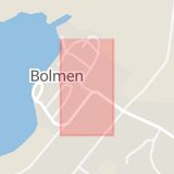 Karta som med röd fyrkant ramar in Bolmen, Ljungby, Kronobergs län