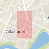 Karta som med röd fyrkant ramar in Stensberg, Ljungby, Kronobergs län