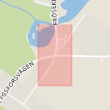 Karta som med röd fyrkant ramar in Orrefors, Nybro, Kalmar län