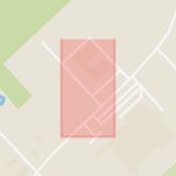 Karta som med röd fyrkant ramar in Fräsaregatan, Ljungby, Kronobergs län