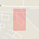 Karta som med röd fyrkant ramar in Taggvägen, Alvesta, Kronobergs län