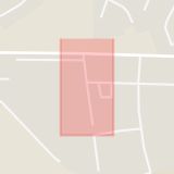 Karta som med röd fyrkant ramar in Hagagårdsvägen, Alvesta, Kronobergs län