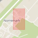 Karta som med röd fyrkant ramar in Norremark, Deltavägen, Växjö, Kronobergs län