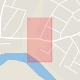 Karta som med röd fyrkant ramar in Lasarettsvägen, Tröingevägen, Falkenberg, Hallands län