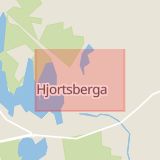 Karta som med röd fyrkant ramar in Hjortsberga, Sjöatorp, Trafikplats Alvesta, Alvesta, Kronobergs län