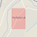Karta som med röd fyrkant ramar in Halmstad, Järnvägsgatan, Hylte, Unnaryd, Hallands län