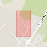 Karta som med röd fyrkant ramar in Studentvägen, Varberg, Hallands län