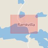 Karta som med röd fyrkant ramar in Ramkvilla, Vetlanda, Jönköpings län