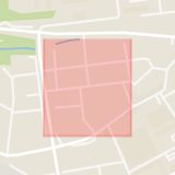 Karta som med röd fyrkant ramar in Trädgårdsgatan, Oskarshamn, Kalmar län