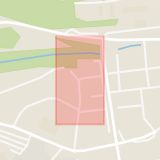 Karta som med röd fyrkant ramar in Stengatan, Döderhultsvägen, Syrénvägen, Ringvägen, Oskarshamn, Kalmar län