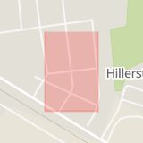 Karta som med röd fyrkant ramar in Sandgatan, Hillerstorp, Gnosjö, Jönköpings län